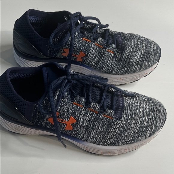 Under Armour Blue and Orange Athletic Sneakers size 8 - Picture 1 of 5